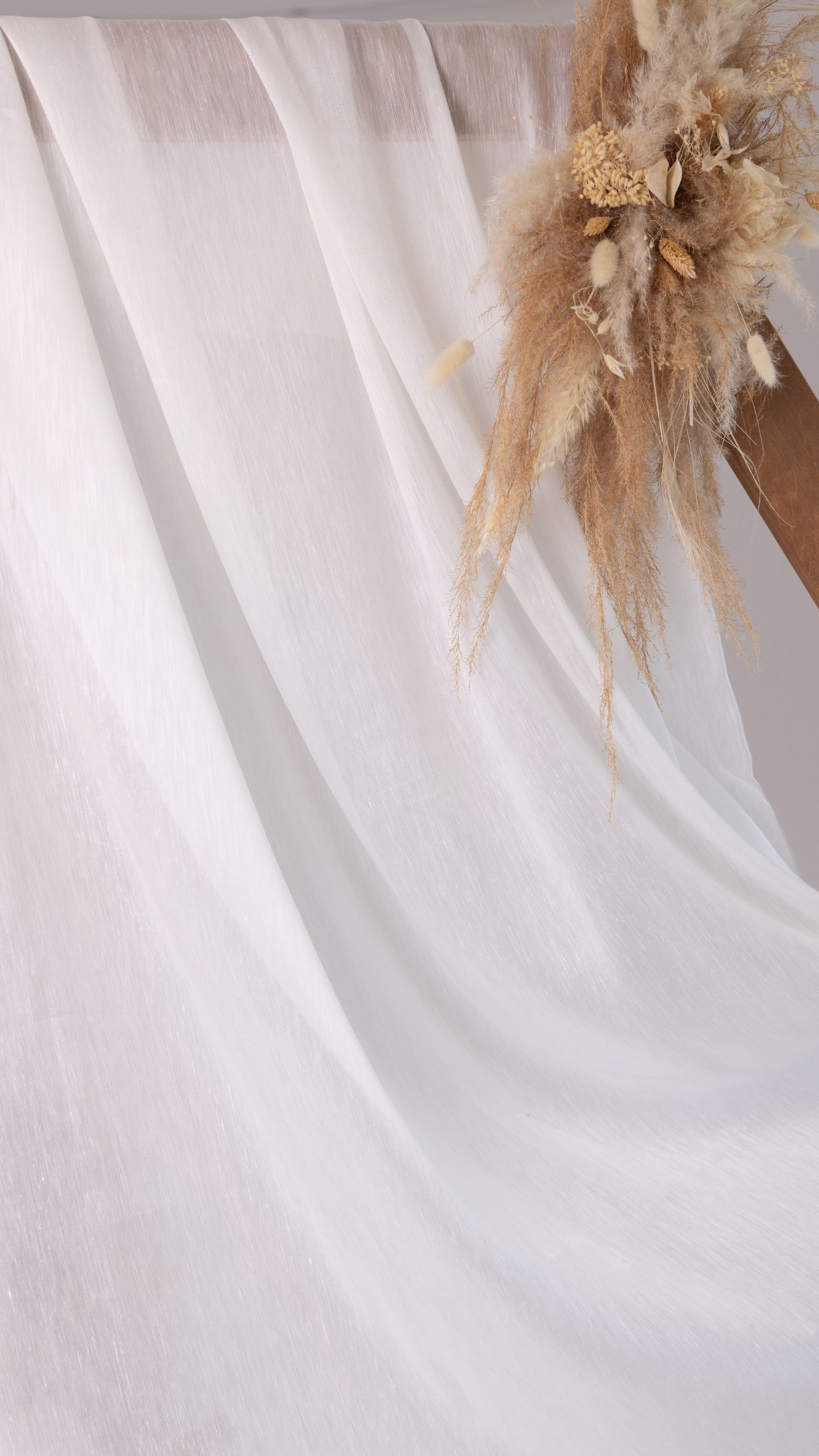 Seidenstoff Dupion • Nachhaltige Peace Silk • 30% Seide, 70% Leinen • Naturweiß Transparent • Laksha