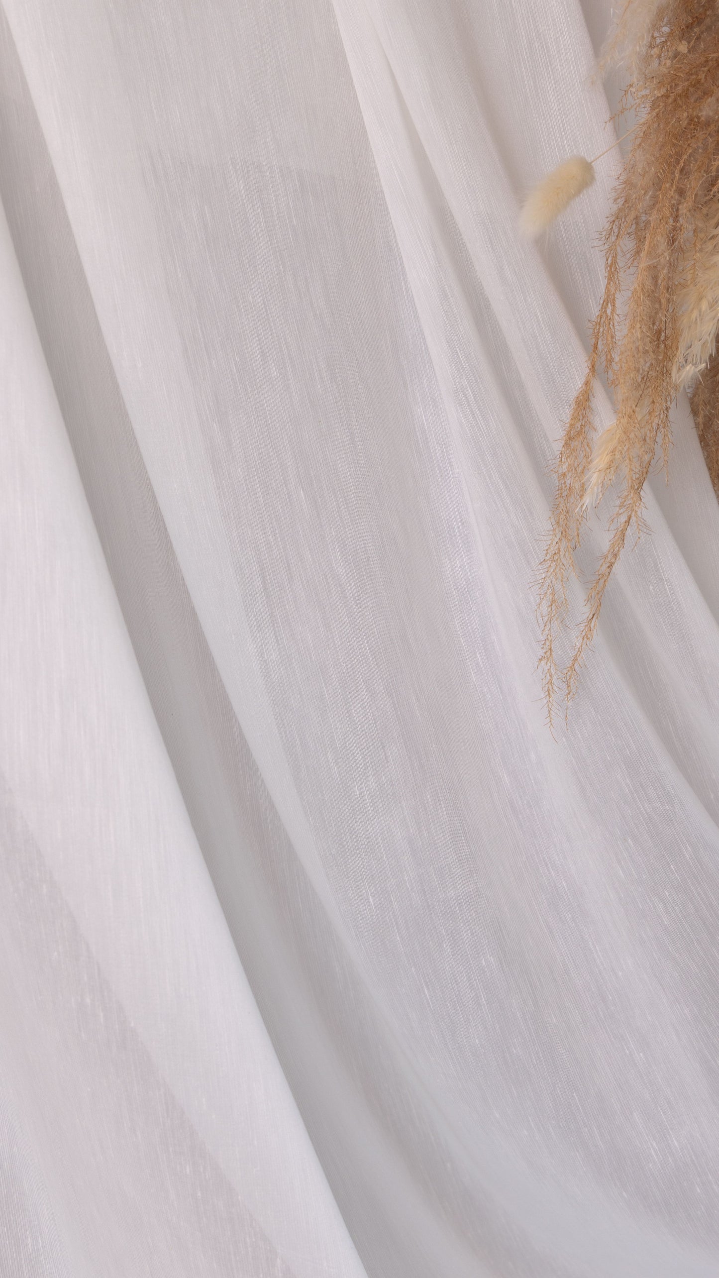 Seidenstoff Dupion • Nachhaltige Peace Silk • 30% Seide, 70% Leinen • Naturweiß Transparent • Laksha