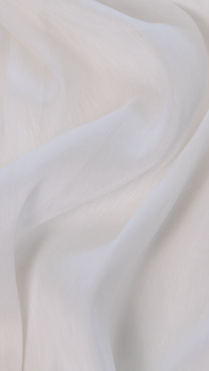 Seidenstoff Dupion • Nachhaltige Peace Silk • 30% Seide, 70% Leinen • Naturweiß Transparent • Laksha