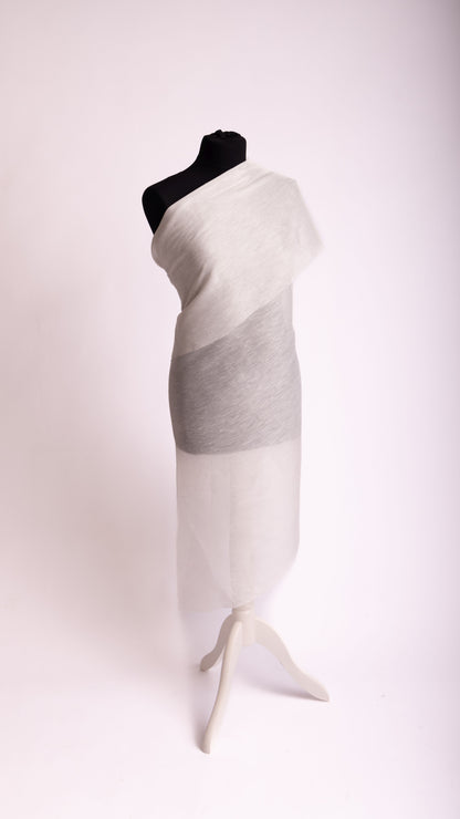 Seidenstoff Dupion • Nachhaltige Peace Silk • 30% Seide, 70% Leinen • Naturweiß Transparent • Laksha