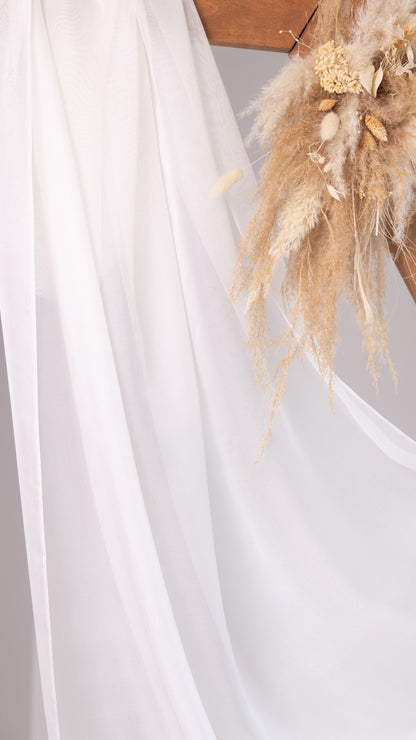 Seidenstoff für Brautkleider • Natürlicher Peace Silk Mesh • 100% Seide • Naturweiß Transparent