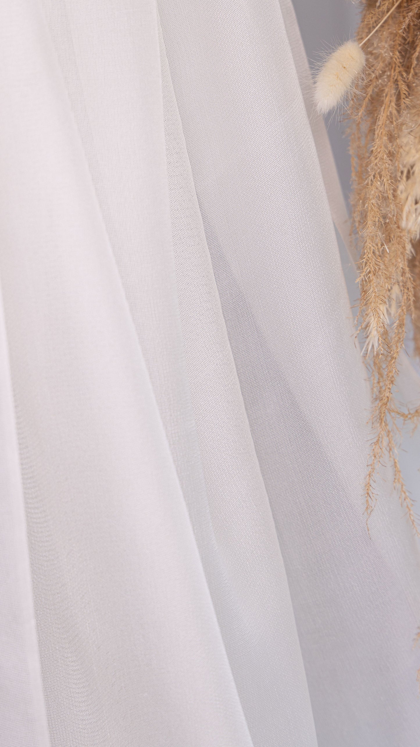 Seidenstoff für Brautkleider • Natürlicher Peace Silk Mesh • 100% Seide • Naturweiß Transparent