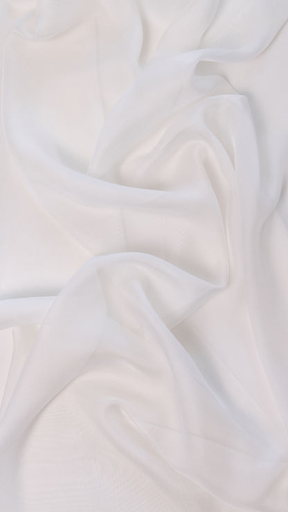 Seidenstoff für Brautkleider • Natürlicher Peace Silk Mesh • 100% Seide • Naturweiß Transparent