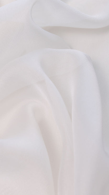 Seidenstoff für Brautkleider • Natürlicher Peace Silk Mesh • 100% Seide • Naturweiß Transparent