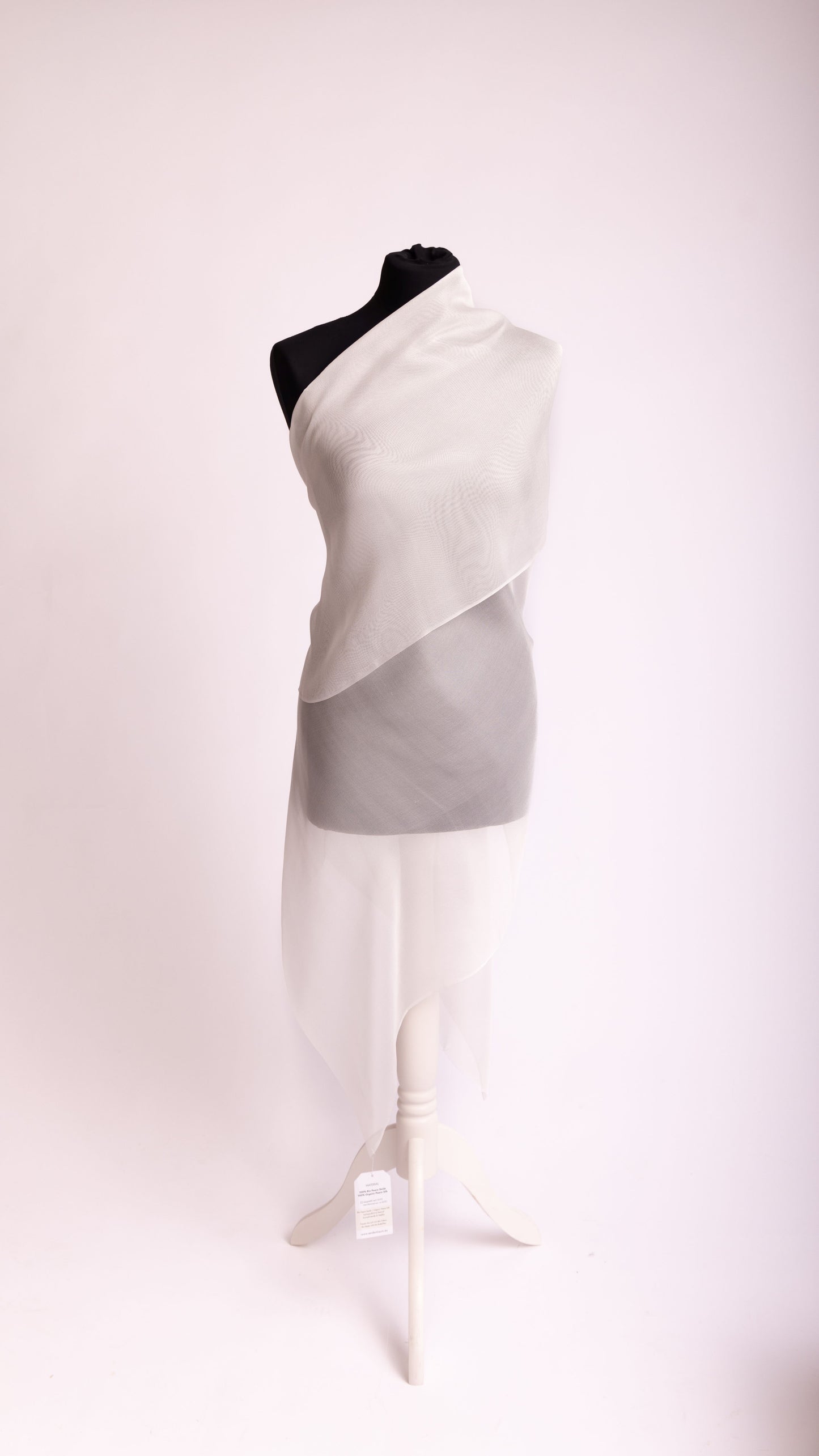 Seidenstoff für Brautkleider • Natürlicher Peace Silk Mesh • 100% Seide • Naturweiß Transparent