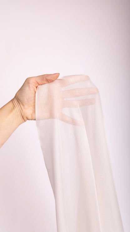 Seidenstoff für Brautkleider • Natürlicher Peace Silk Mesh • 100% Seide • Naturweiß Transparent