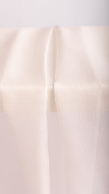 Seidenstoff für Brautkleider • Natürlicher Peace Silk Mesh • 100% Seide • Naturweiß Transparent