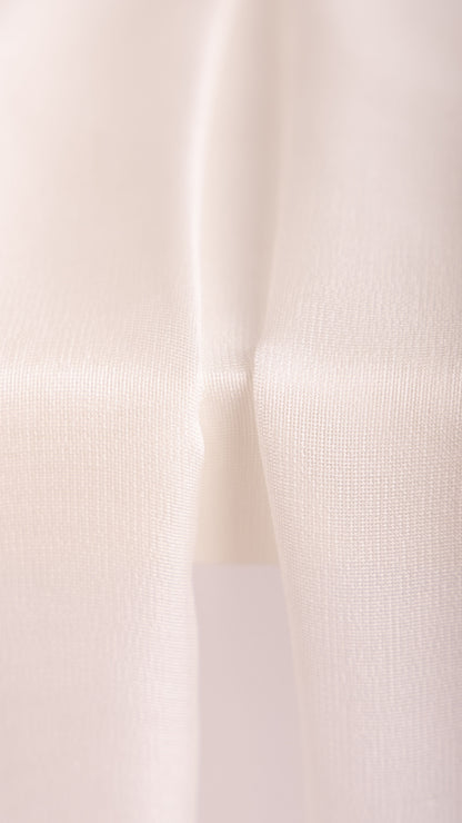 Seidenstoff für Brautkleider • Natürlicher Peace Silk Mesh • 100% Seide • Naturweiß Transparent