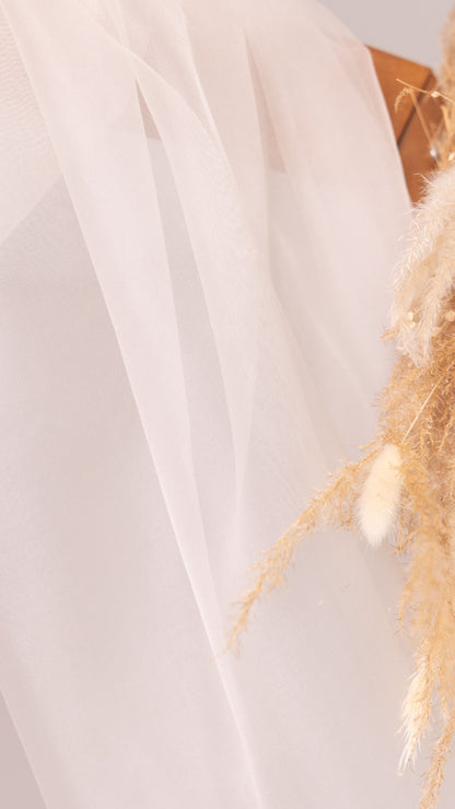 Seidenstoff für Brautkleider • Nachhaltiger Peace Silk Organza • 100% Seide • Naturweiß Transparent