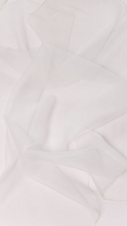 Seidenstoff für Brautkleider • Nachhaltiger Peace Silk Organza • 100% Seide • Naturweiß Transparent
