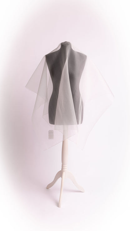 Seidenstoff für Brautkleider • Nachhaltiger Peace Silk Organza • 100% Seide • Naturweiß Transparent