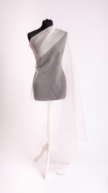 Seidenstoff für Brautkleider • Nachhaltiger Peace Silk Organza • 100% Seide • Naturweiß Transparent