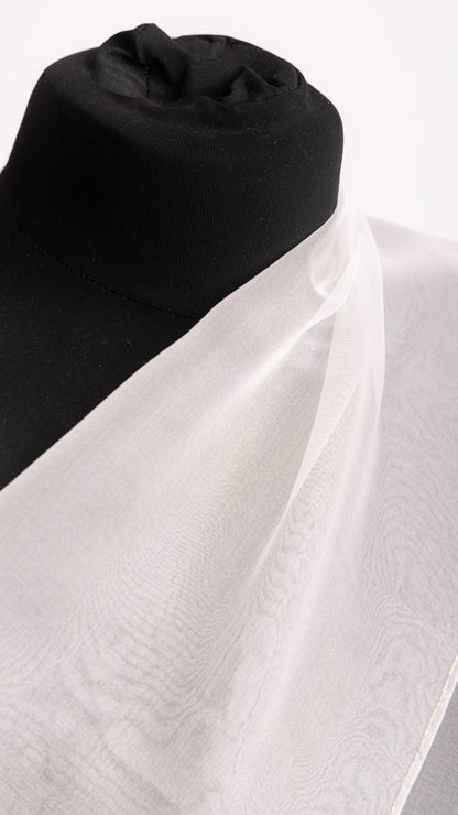 Seidenstoff für Brautkleider • Nachhaltiger Peace Silk Organza • 100% Seide • Naturweiß Transparent