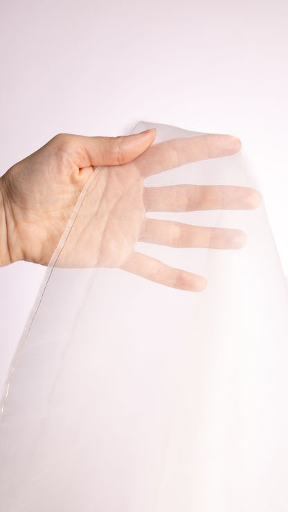 Seidenstoff für Brautkleider • Nachhaltiger Peace Silk Organza • 100% Seide • Naturweiß Transparent