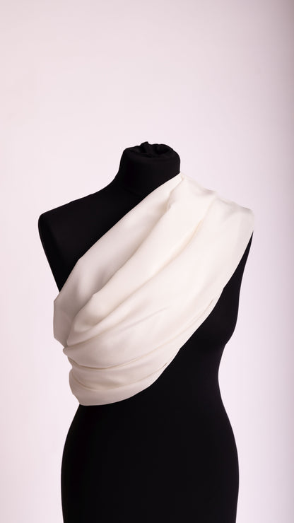 Seidenstoff für Brautkleider • Peace Silk Crêpe de Chine • 100% Seide • Naturweiß • Varianten Verfügbar • Rinara