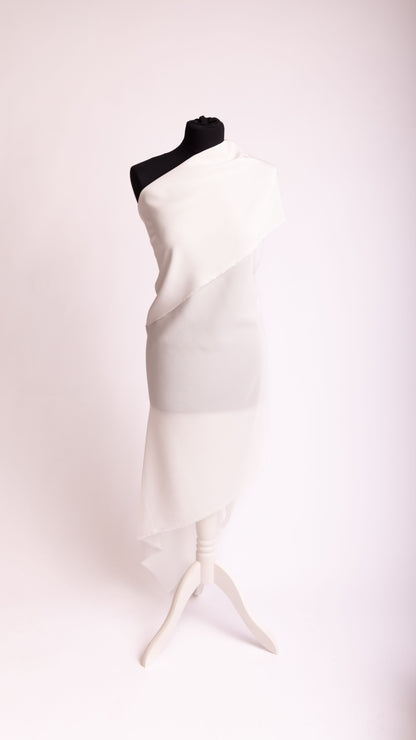 Seidenstoff für Brautkleider • Peace Silk Crêpe de Chine • 100% Seide • Naturweiß • Varianten Verfügbar • Rinara