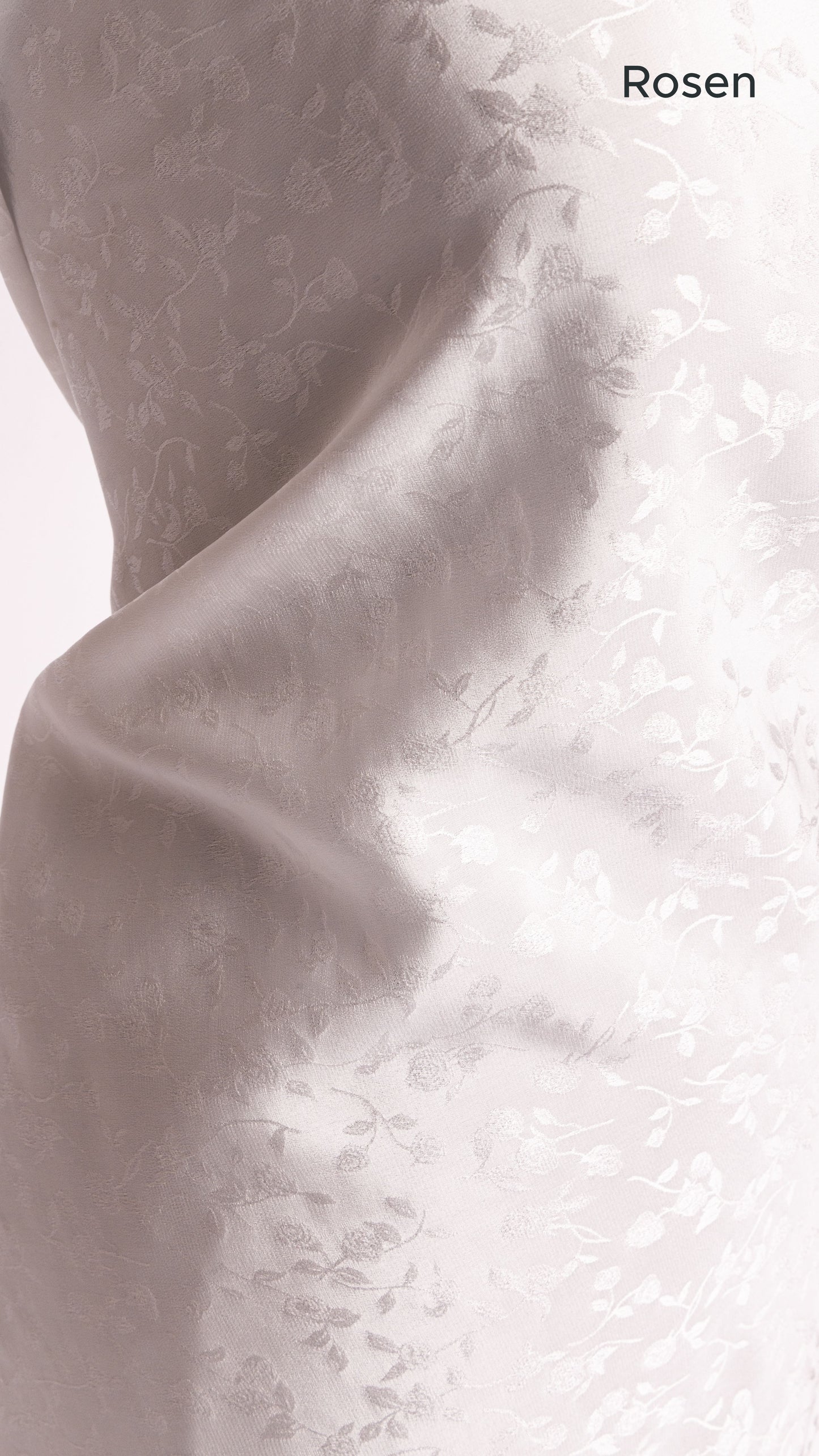 Seidenstoff für Brautkleider • Natürlicher Peace Silk Jacquard • 100% Seide • Naturweiß • Floral & Rosen