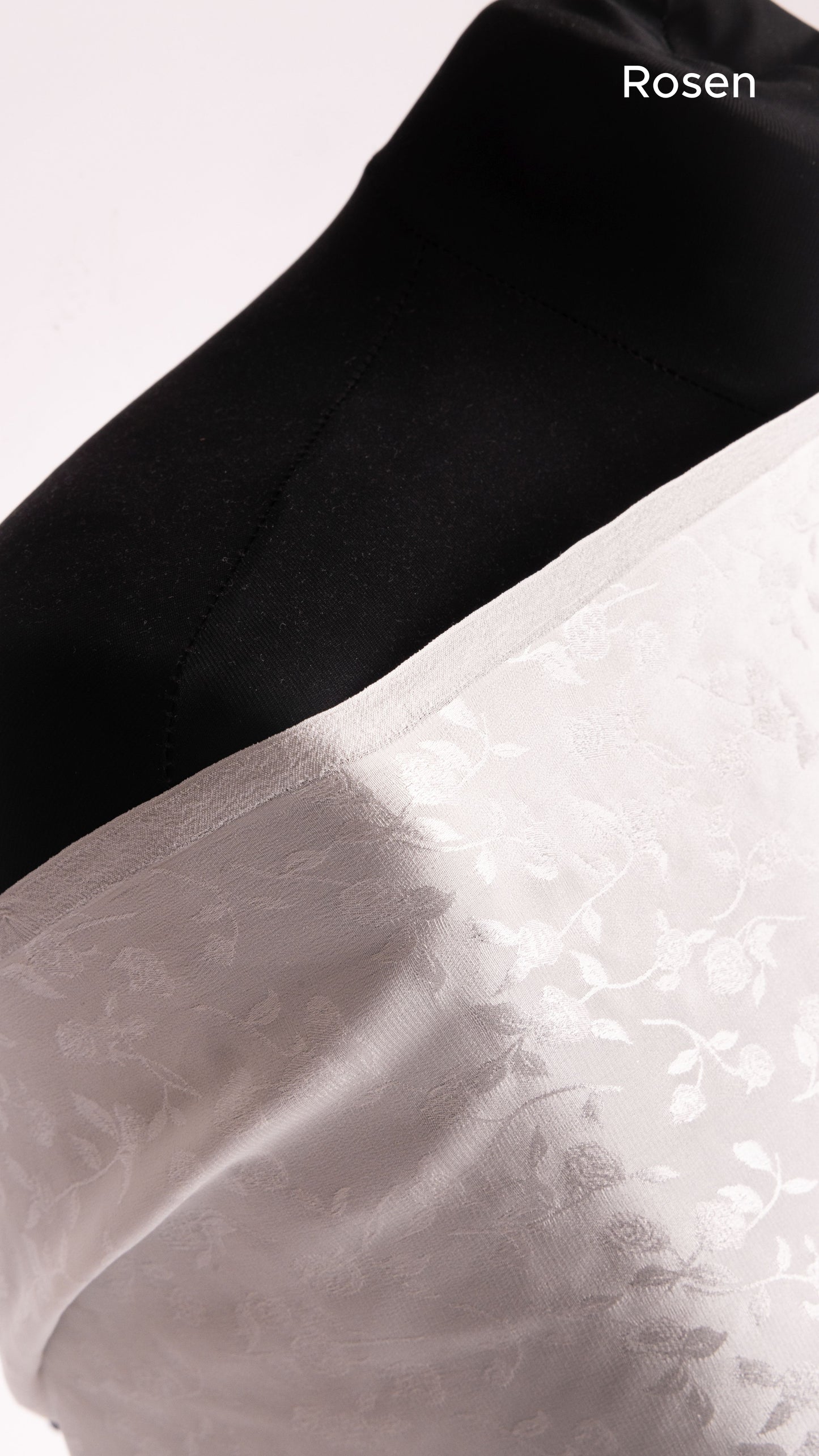 Seidenstoff für Brautkleider • Natürlicher Peace Silk Jacquard • 100% Seide • Naturweiß • Floral & Rosen