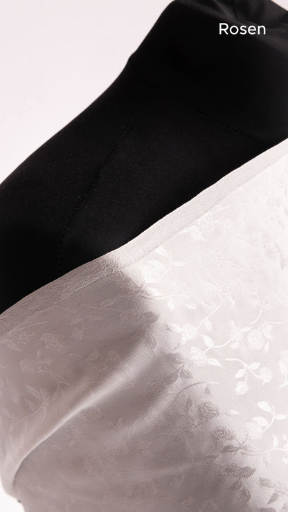 Seidenstoff für Brautkleider • Natürlicher Peace Silk Jacquard • 100% Seide • Naturweiß • Floral & Rosen