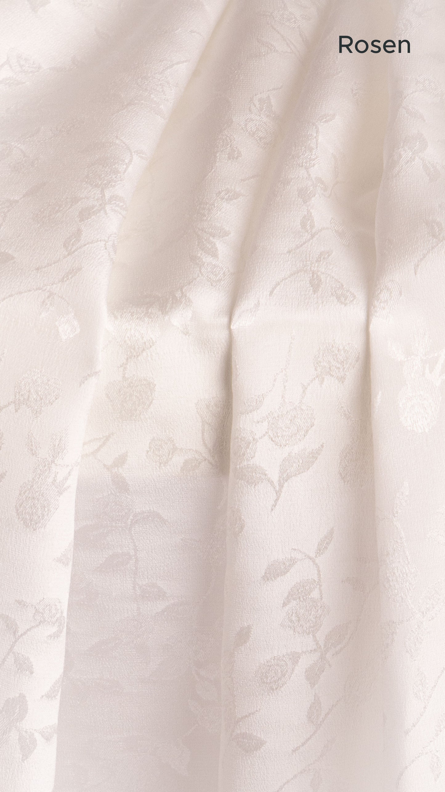 Seidenstoff für Brautkleider • Natürlicher Peace Silk Jacquard • 100% Seide • Naturweiß • Floral & Rosen