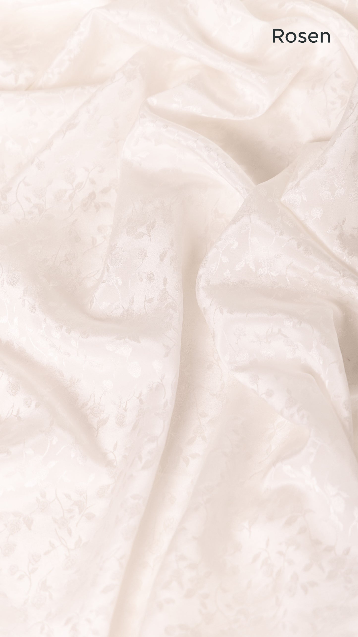 Seidenstoff für Brautkleider • Natürlicher Peace Silk Jacquard • 100% Seide • Naturweiß • Floral & Rosen