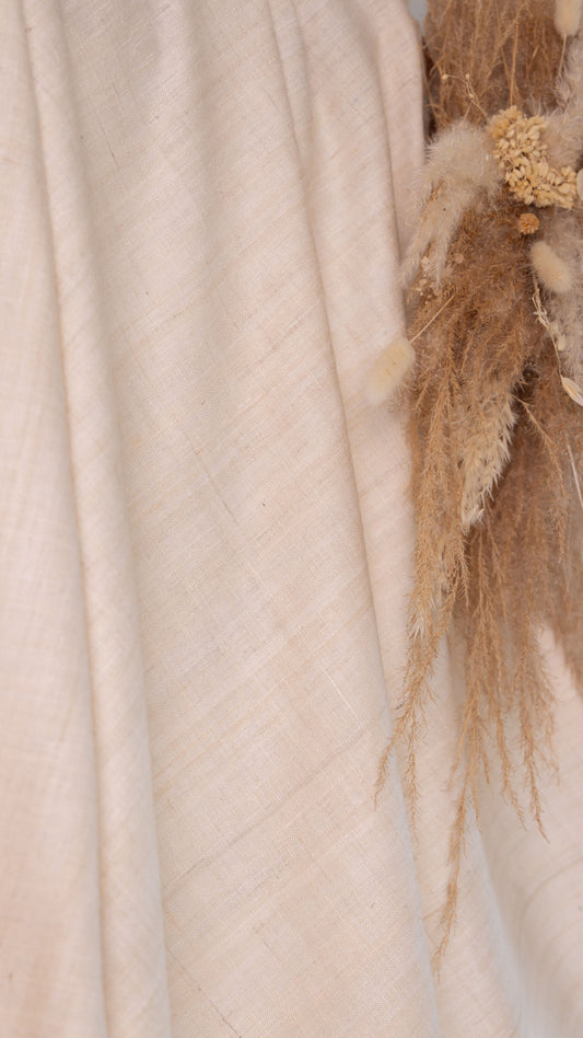 Seiden-Gewebe • Handgewebt • 100% Eri Seide • Naturweiß • Ryndia