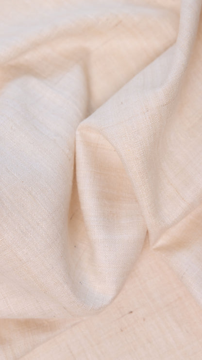 Seiden-Gewebe • Handgewebt • 100% Eri Seide • Naturweiß • Ryndia