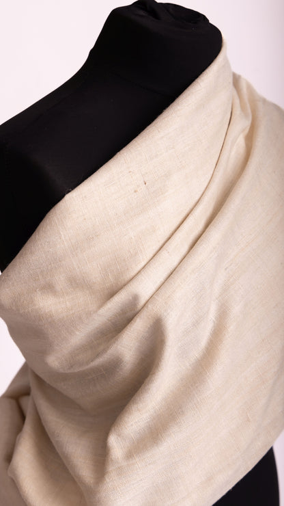 Seiden-Gewebe • Handgewebt • 100% Eri Seide • Naturweiß • Ryndia