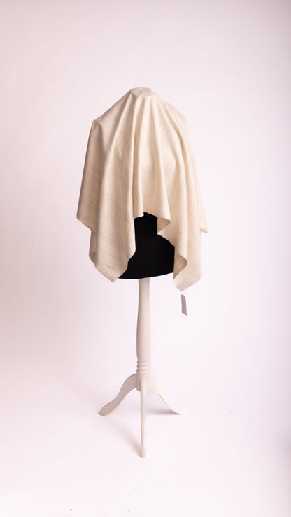 Seiden-Gewebe • Handgewebt • 100% Eri Seide • Naturweiß • Ryndia