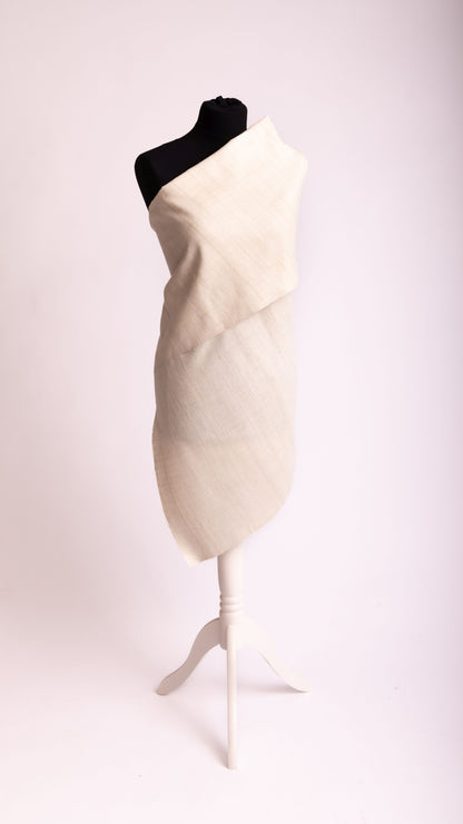 Seiden-Gewebe • Handgewebt • 100% Eri Seide • Naturweiß • Ryndia