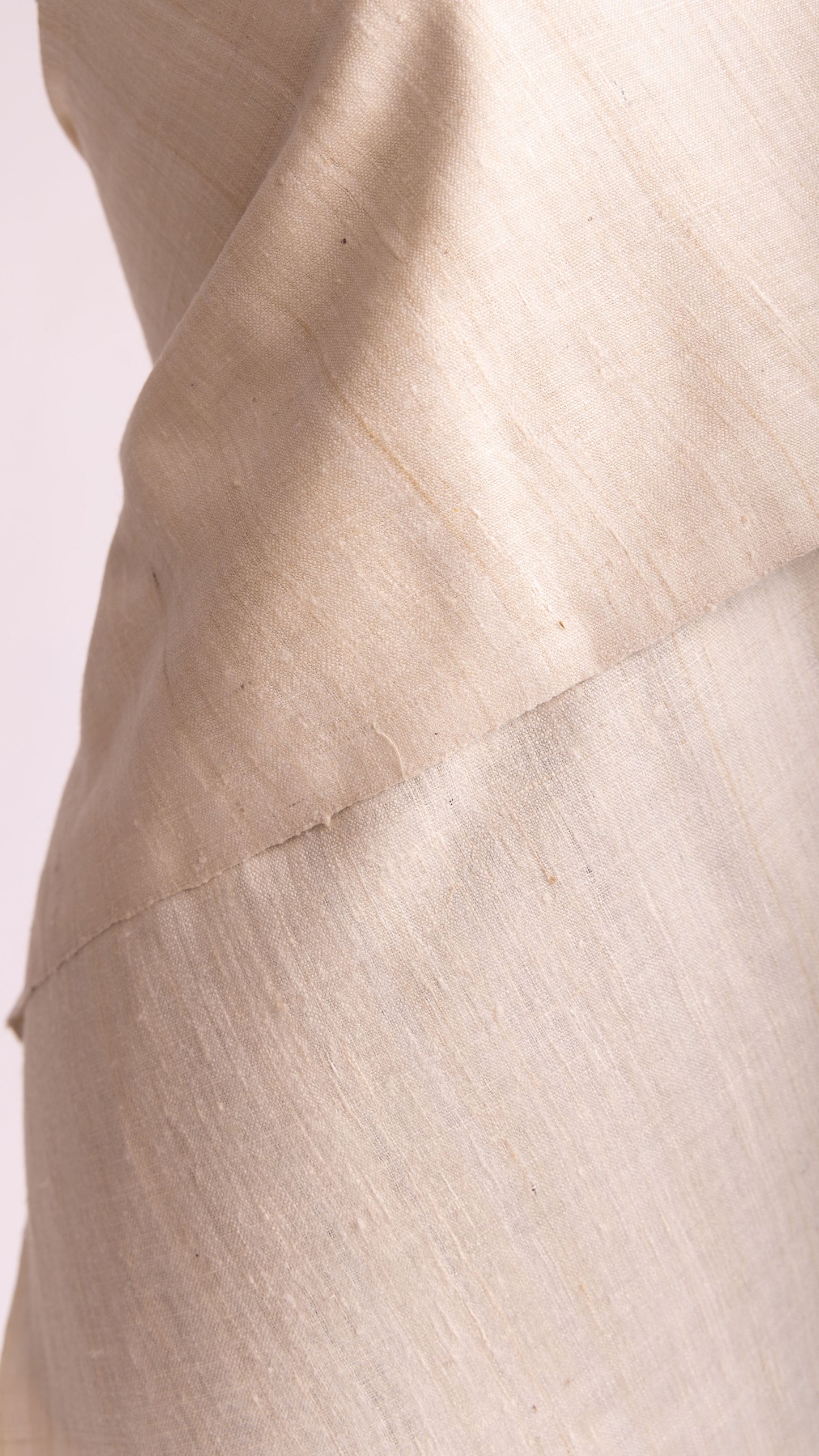 Seiden-Gewebe • Handgewebt • 100% Eri Seide • Naturweiß • Ryndia