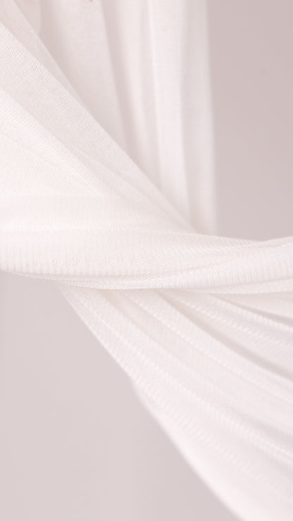 Seidenstoff für Brautkleider • Natürlicher Peace Silk Tüll • 100% Seide • Weiß Transparent