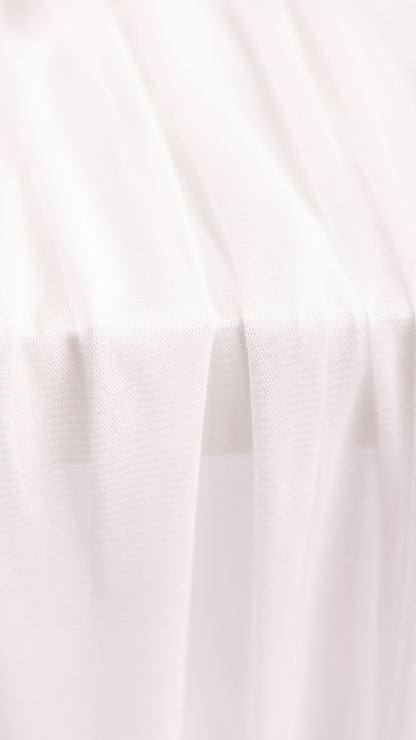 Seidenstoff für Brautkleider • Natürlicher Peace Silk Tüll • 100% Seide • Weiß Transparent