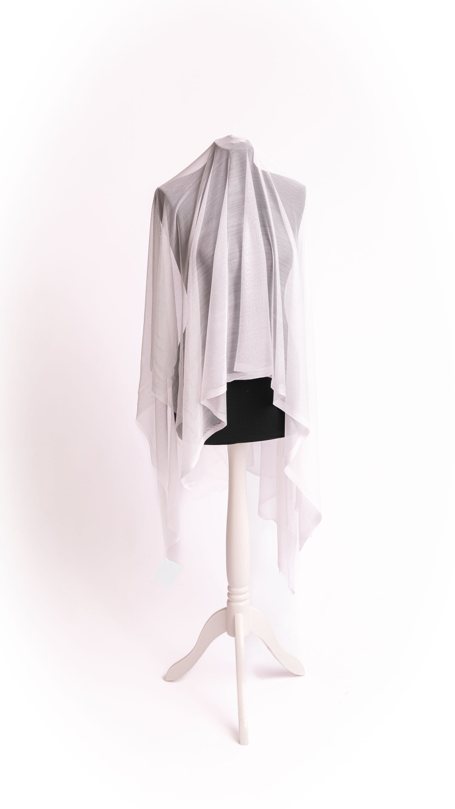 Seidenstoff für Brautkleider • Natürlicher Peace Silk Tüll • 100% Seide • Weiß Transparent