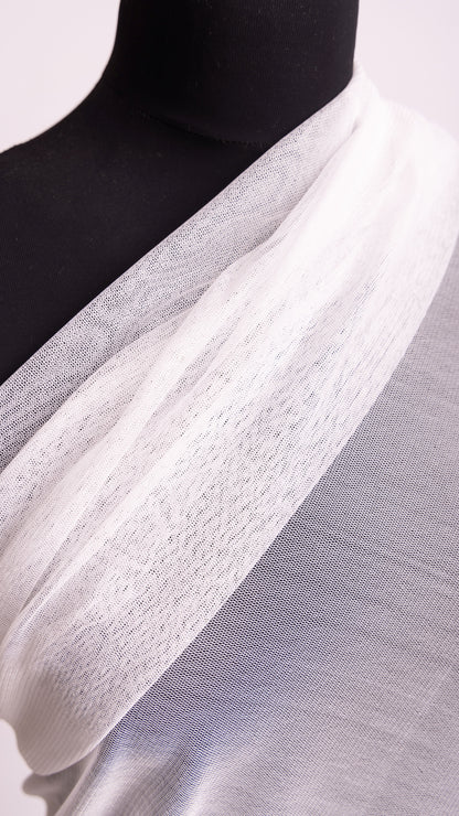 Seidenstoff für Brautkleider • Natürlicher Peace Silk Tüll • 100% Seide • Weiß Transparent