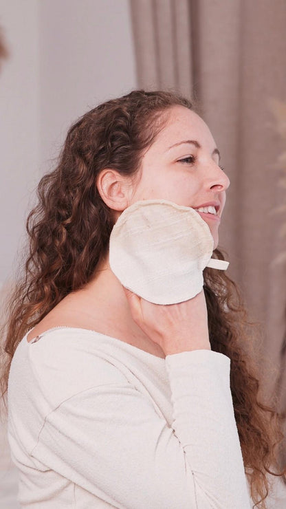 Seiden-Peelingtuch • Gesichtstuch & Abschminktuch • Tierleidfrei & Umweltfreundlich aus Peace Silk • Ungefärbt Naturweiß